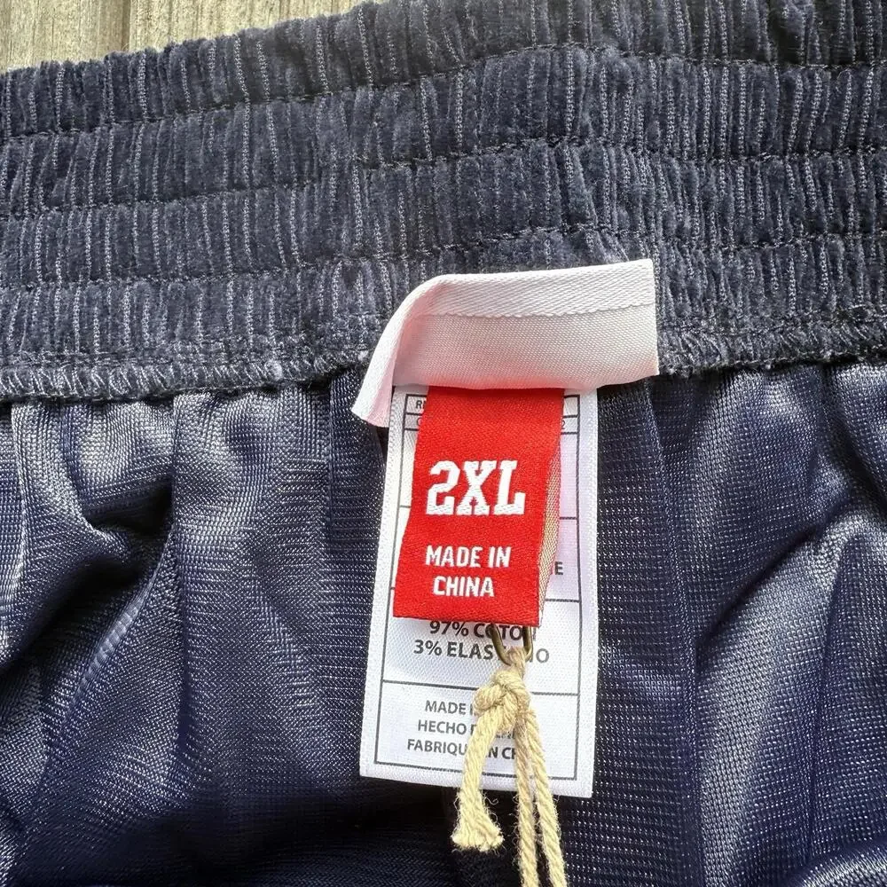 Men’s Mitchell & Ness Fred Segal Corduroy Tearaway Pants Navy Size 2XL $218 - Picture 8 of 14